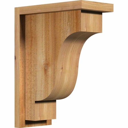Ekena Millwork Newport Rough Sawn Corbel w/Backplate, Western Red Cedar, 6"W x 12"D x 16"H COR06X12X16NEW01RWR